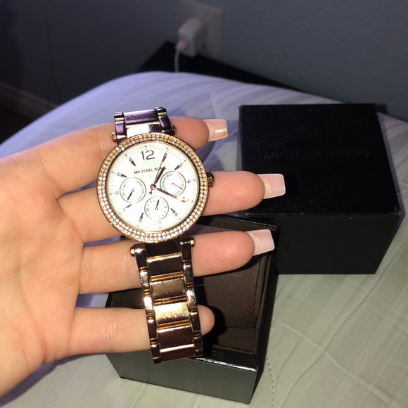Michael Kors Accessories - MICHAEL KORS ROSE GOLD PARKER WATCH